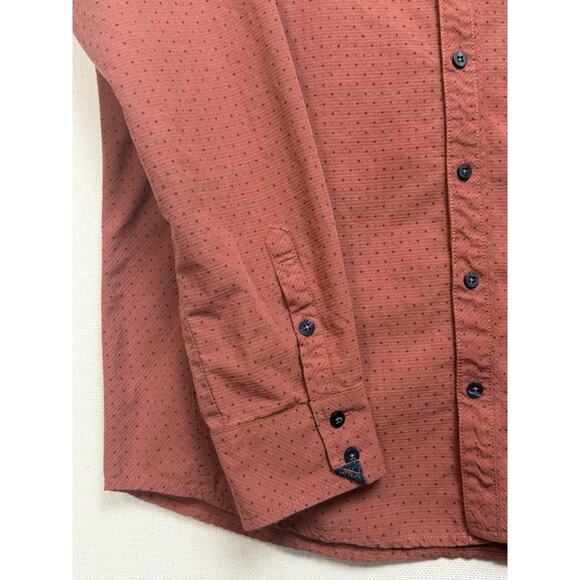 JB Holt Men's Long Sleeve Standard Fit Size XL Brown Navy Blue Flip Cuff - Picture 4 of 14